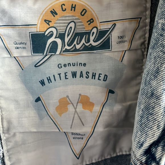 Vintage Anchor Blue Genuine Whitewashed Denim Jacket Size Medium - Picture 7 of 7